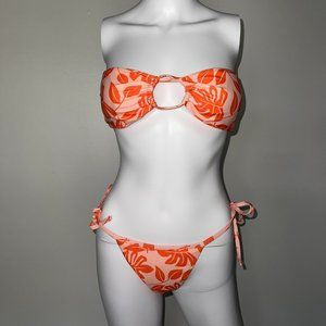 tropical strapless bikini